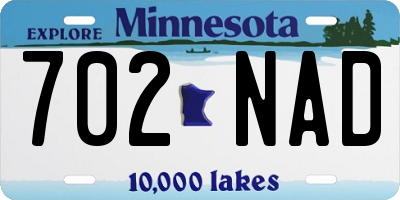 MN license plate 702NAD