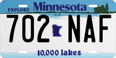 MN license plate 702NAF
