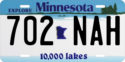 MN license plate 702NAH