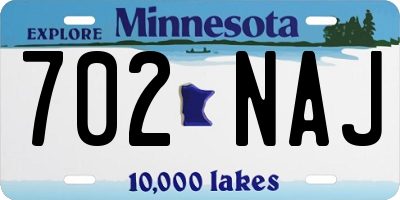 MN license plate 702NAJ