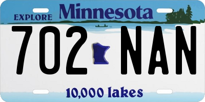 MN license plate 702NAN