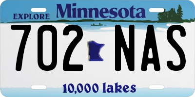 MN license plate 702NAS