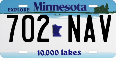 MN license plate 702NAV