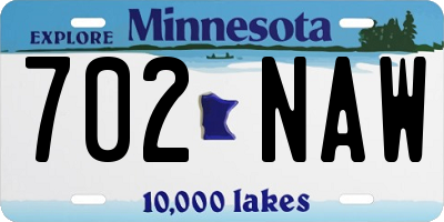 MN license plate 702NAW