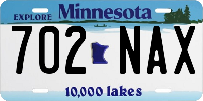 MN license plate 702NAX