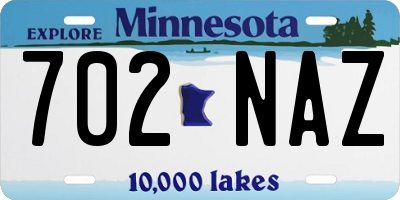 MN license plate 702NAZ