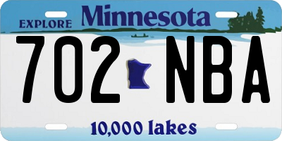 MN license plate 702NBA