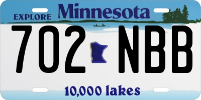 MN license plate 702NBB