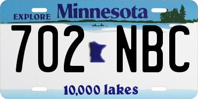 MN license plate 702NBC