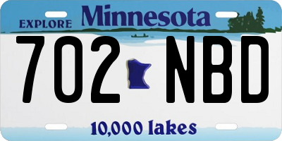 MN license plate 702NBD
