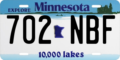 MN license plate 702NBF