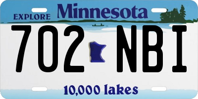 MN license plate 702NBI