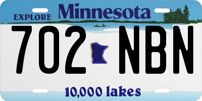 MN license plate 702NBN
