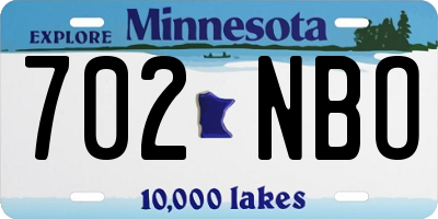MN license plate 702NBO
