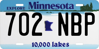 MN license plate 702NBP