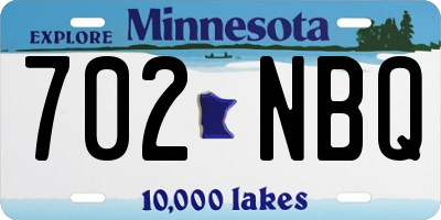 MN license plate 702NBQ