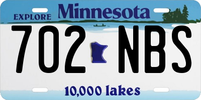MN license plate 702NBS
