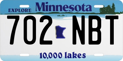 MN license plate 702NBT