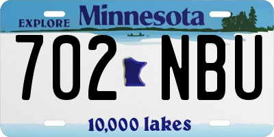 MN license plate 702NBU