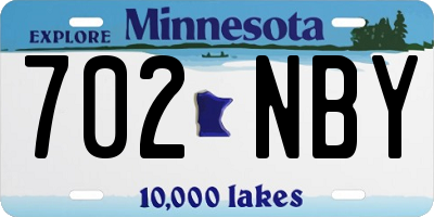 MN license plate 702NBY