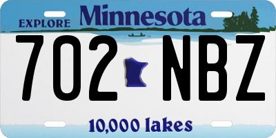 MN license plate 702NBZ