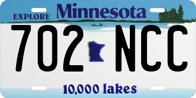 MN license plate 702NCC