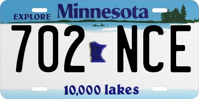 MN license plate 702NCE