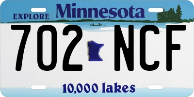 MN license plate 702NCF