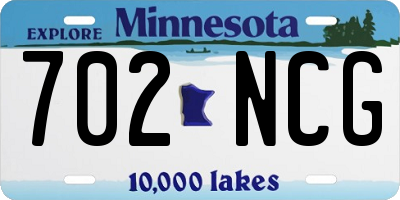 MN license plate 702NCG