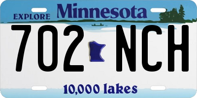 MN license plate 702NCH