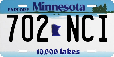 MN license plate 702NCI