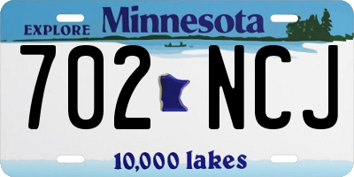 MN license plate 702NCJ