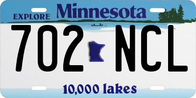 MN license plate 702NCL