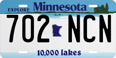 MN license plate 702NCN