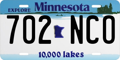 MN license plate 702NCO