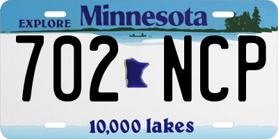 MN license plate 702NCP