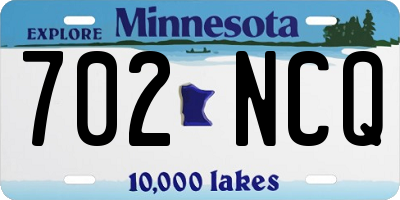 MN license plate 702NCQ
