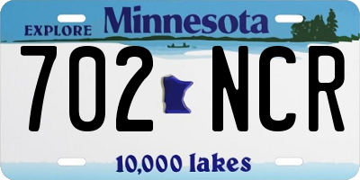 MN license plate 702NCR
