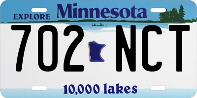 MN license plate 702NCT
