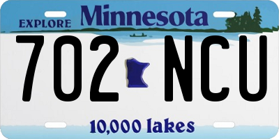 MN license plate 702NCU