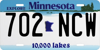 MN license plate 702NCW