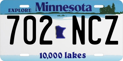 MN license plate 702NCZ