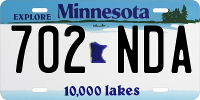 MN license plate 702NDA