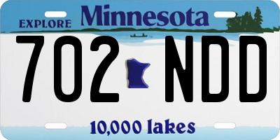 MN license plate 702NDD