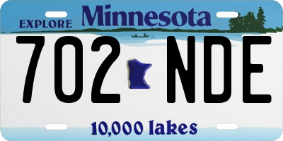 MN license plate 702NDE