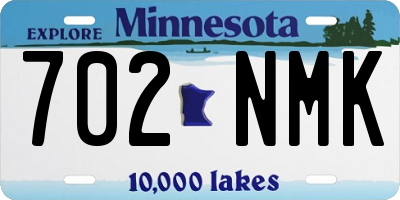 MN license plate 702NMK