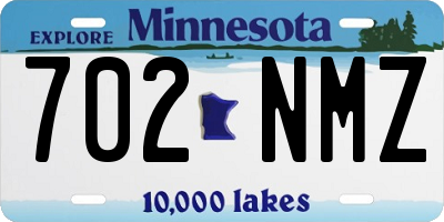 MN license plate 702NMZ