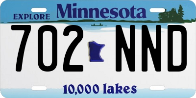 MN license plate 702NND