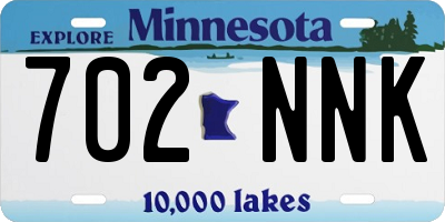 MN license plate 702NNK