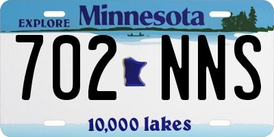 MN license plate 702NNS